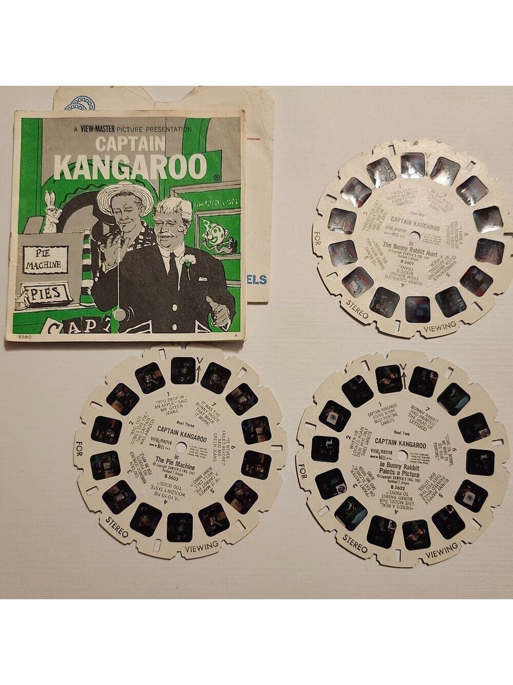 FUN VINTAGE Captain Kangaroo View Master Reels x 3